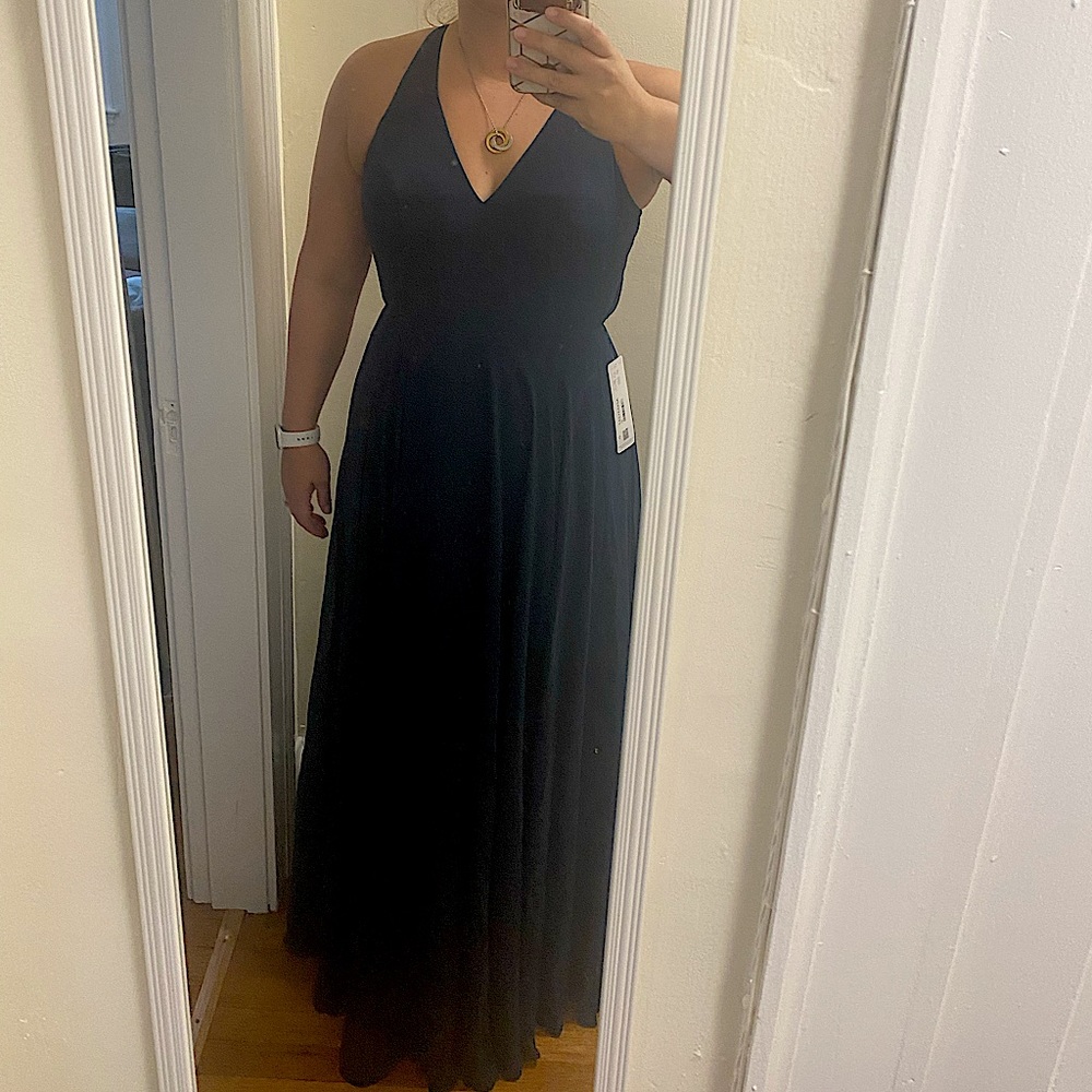 Azazie Amalfi dress navy